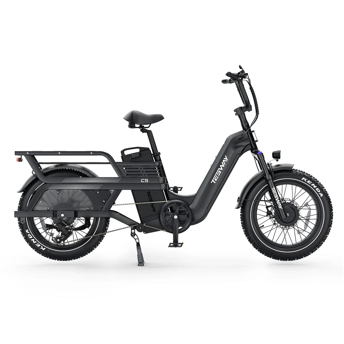 Tesway C5 AWD Longtail Cargo Electric Bike, Dual Motor, 450 lb Payload