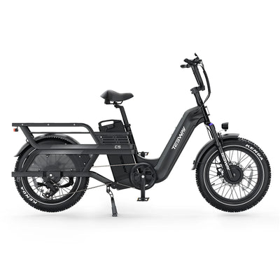 Tesway C5 AWD Longtail Cargo Electric Bike, Dual Motor, 450 lb Payload