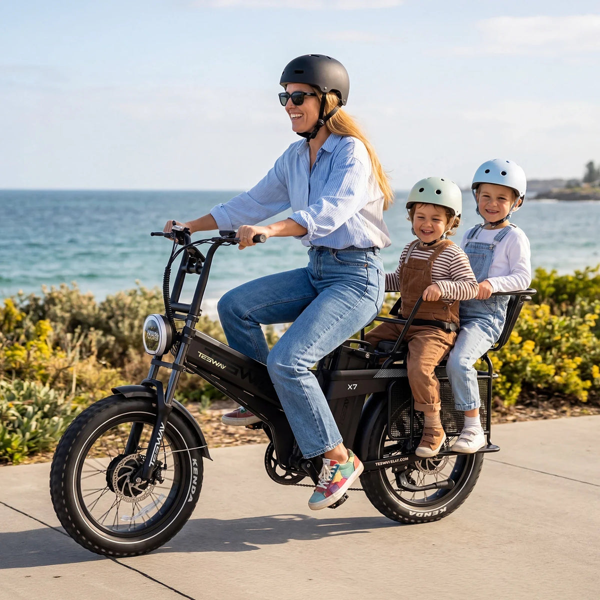 Tesway X7 AWD Dual-Motor Fat Tire Electric Bike, 3600W Peak, 52V 60Ah