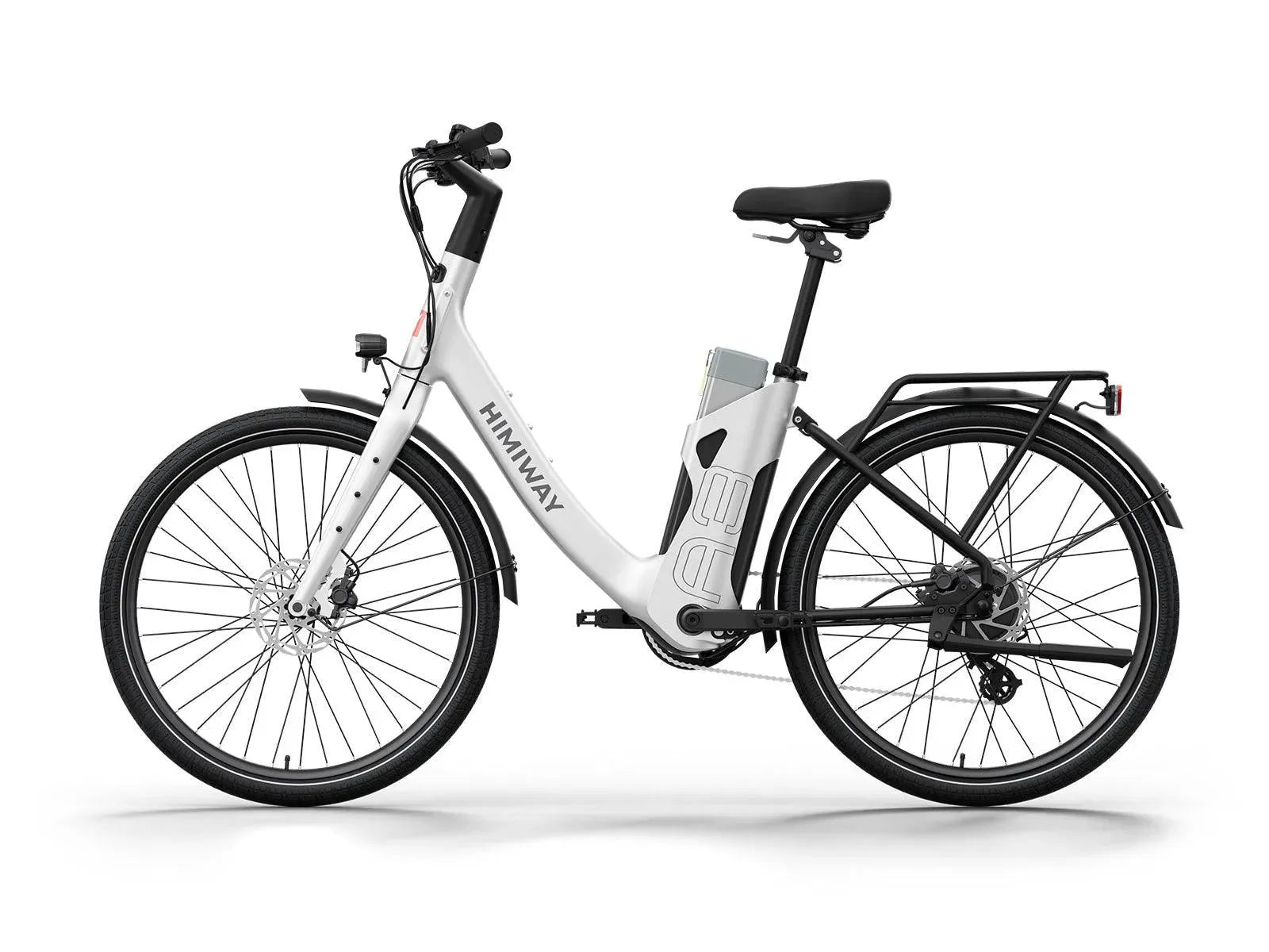 Himiway A3 Urban Commuter eBike – White – left side profile