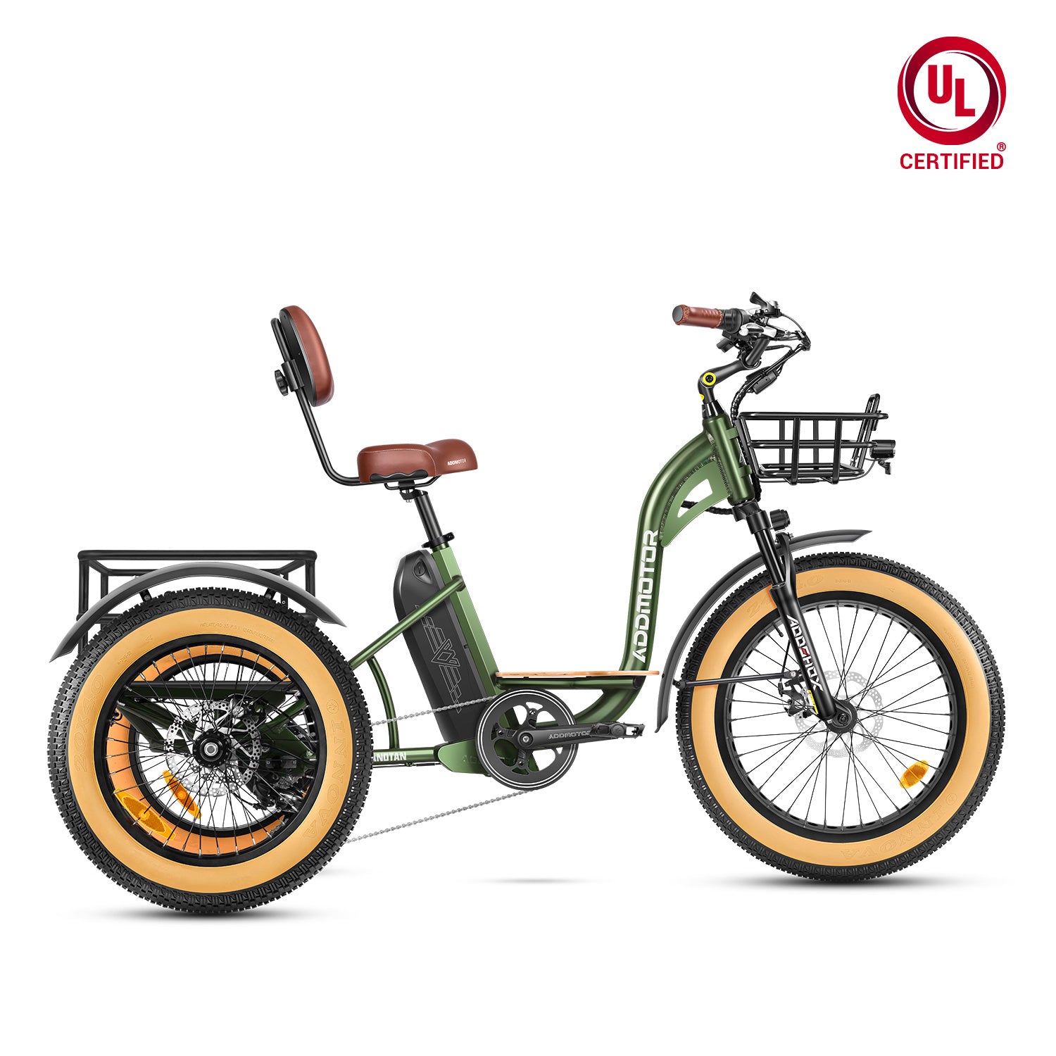 Addmotor Grandtan M-340 Off-Road Electric Trike — army green