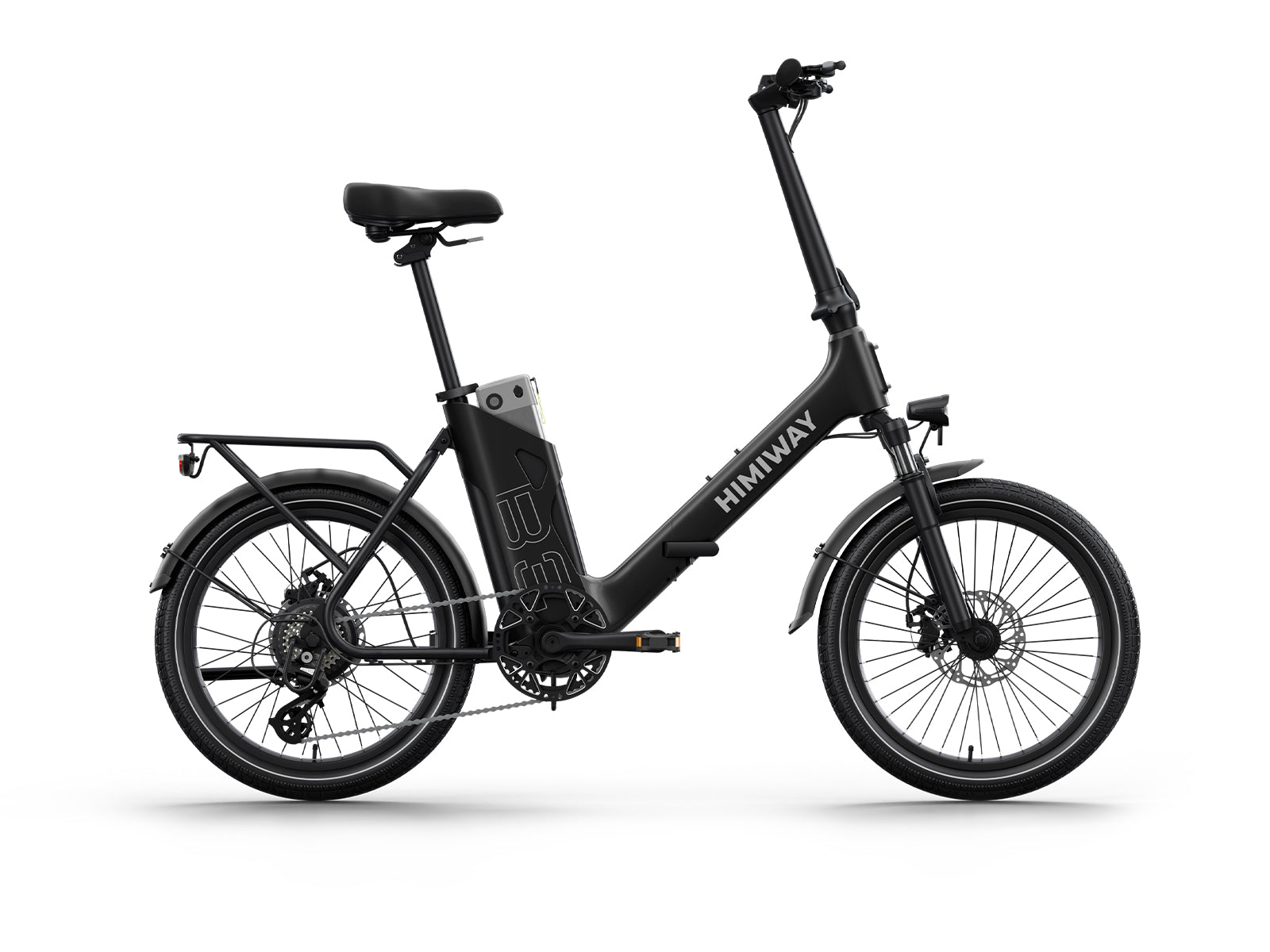 Himiway B3 Folding eBike – Black – front three-quarter left view