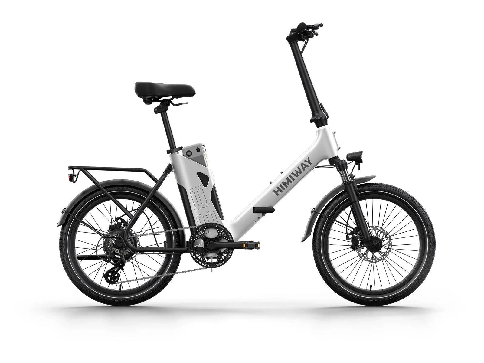 Himiway B3 Folding eBike – White – front three-quarter left view