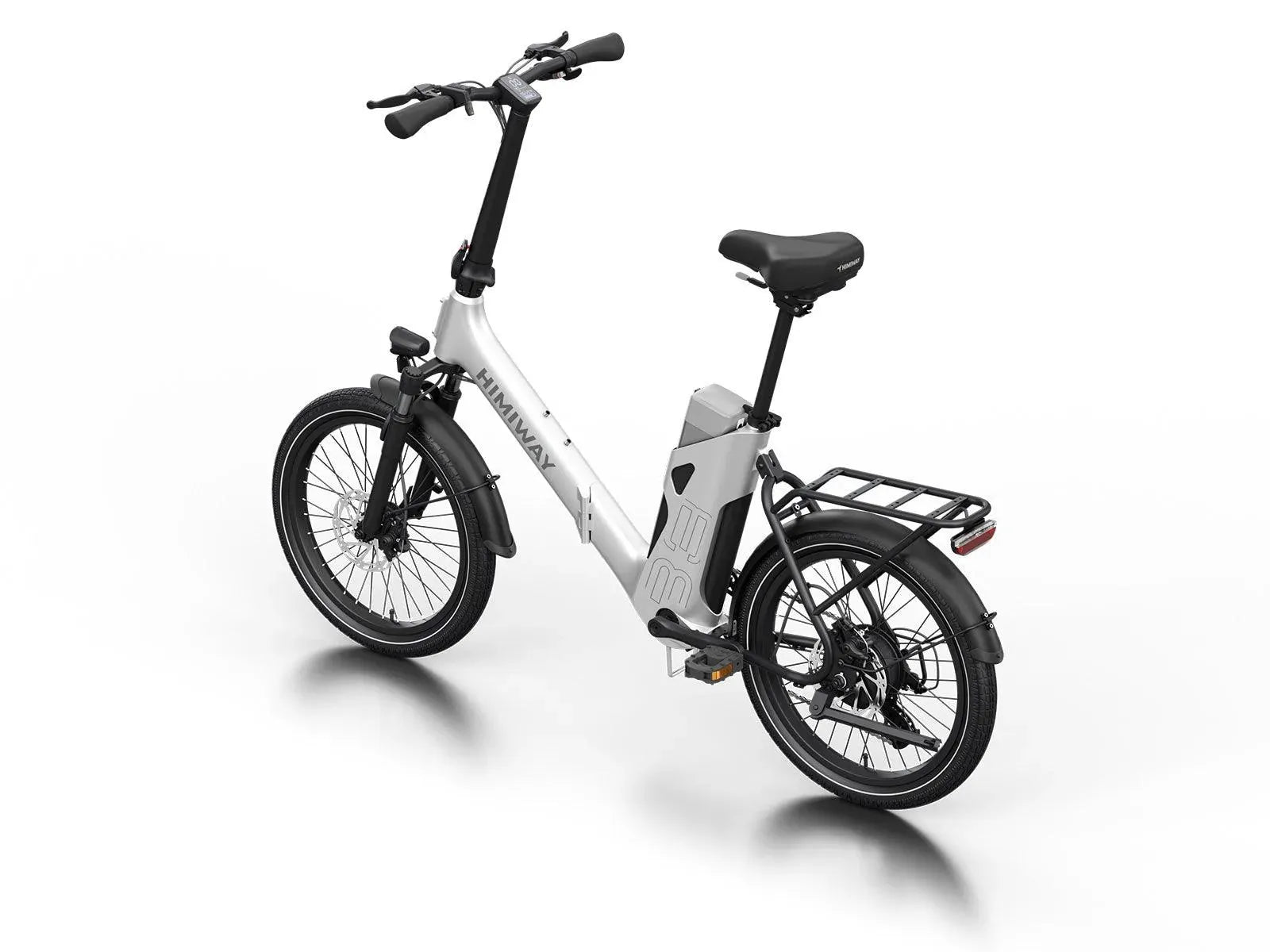 Himiway B3 Folding eBike – White – front three-quarter right view