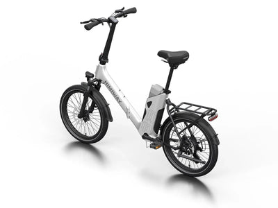 Himiway B3 Folding eBike – White – front three-quarter right view