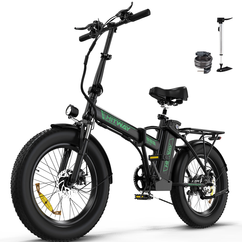 BK11M Folding Electric Bike in black green