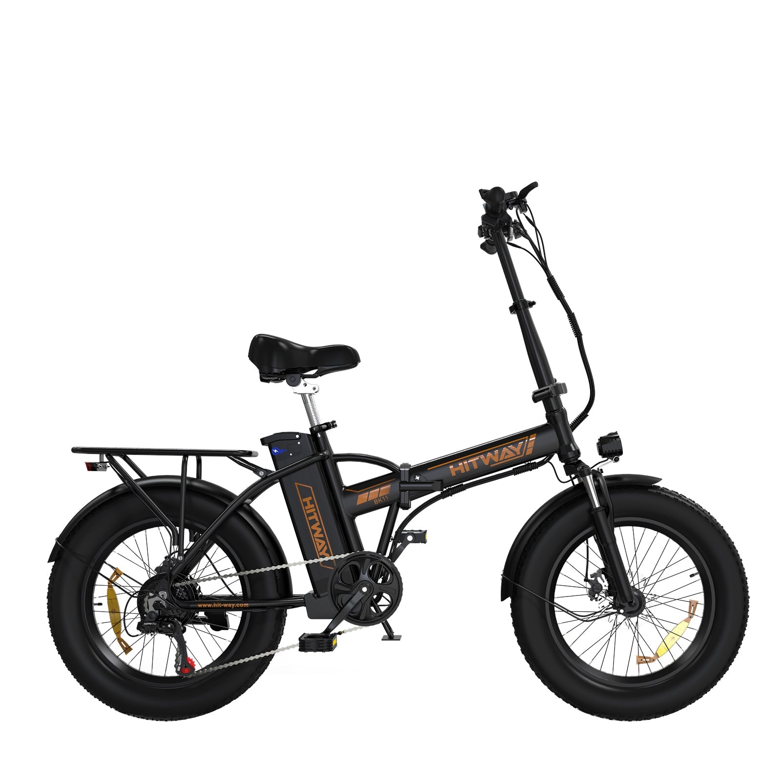 BK11M Folding Electric Bike in black orange