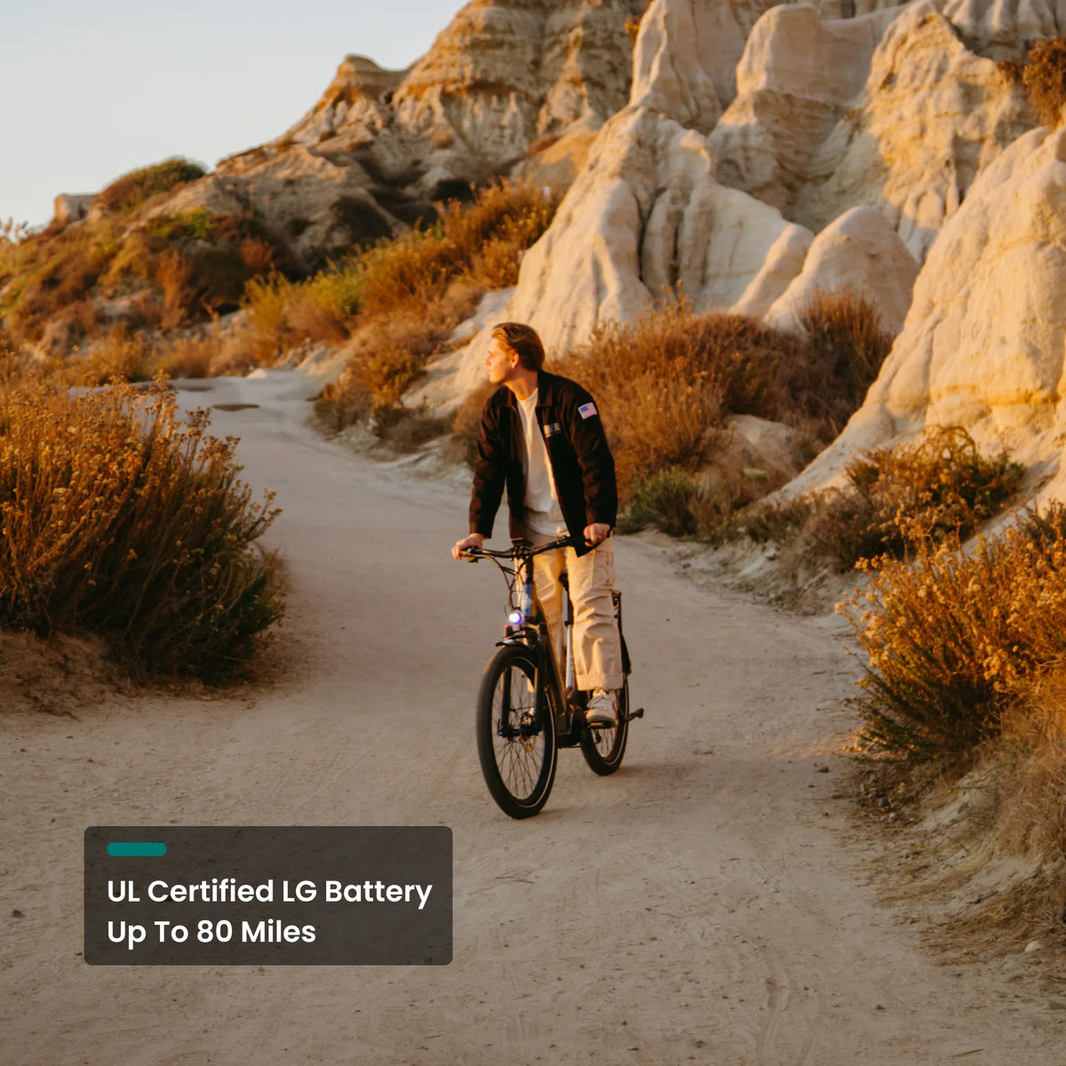 Rider on a CMB on a sandstone trail