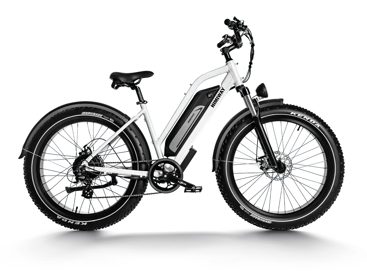 Himiway D3 Cruiser eBike – White – front three-quarter view