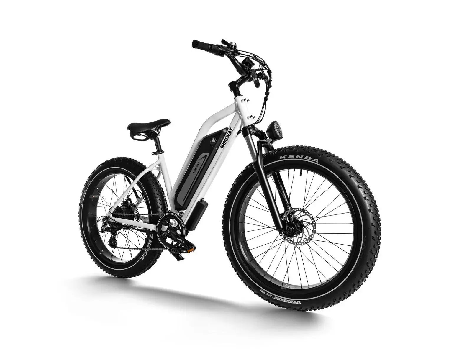 Himiway D3 Cruiser eBike – White – front three-quarter right view