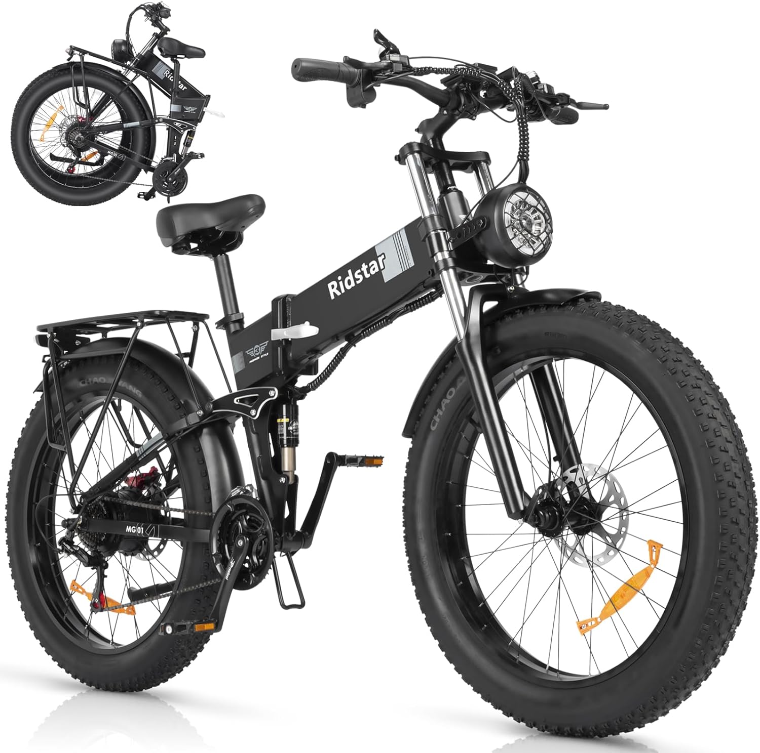 Ridstar® DC26 2000W Folding Fat Tire Mountain Electric Bike