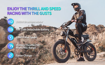 Ridstar® H20 1000W Electric Mountain Bike