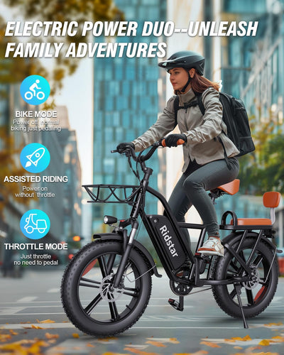 Ridstar® FM001 2-Seater Fat Tire Electric Bike