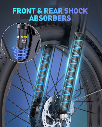 Ridstar® E Bike E26Pro Fat Tire Mountain Electric Bike