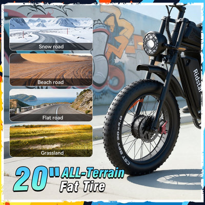 Ridstar® Q30Pro 3000W Fat Tire Ebike