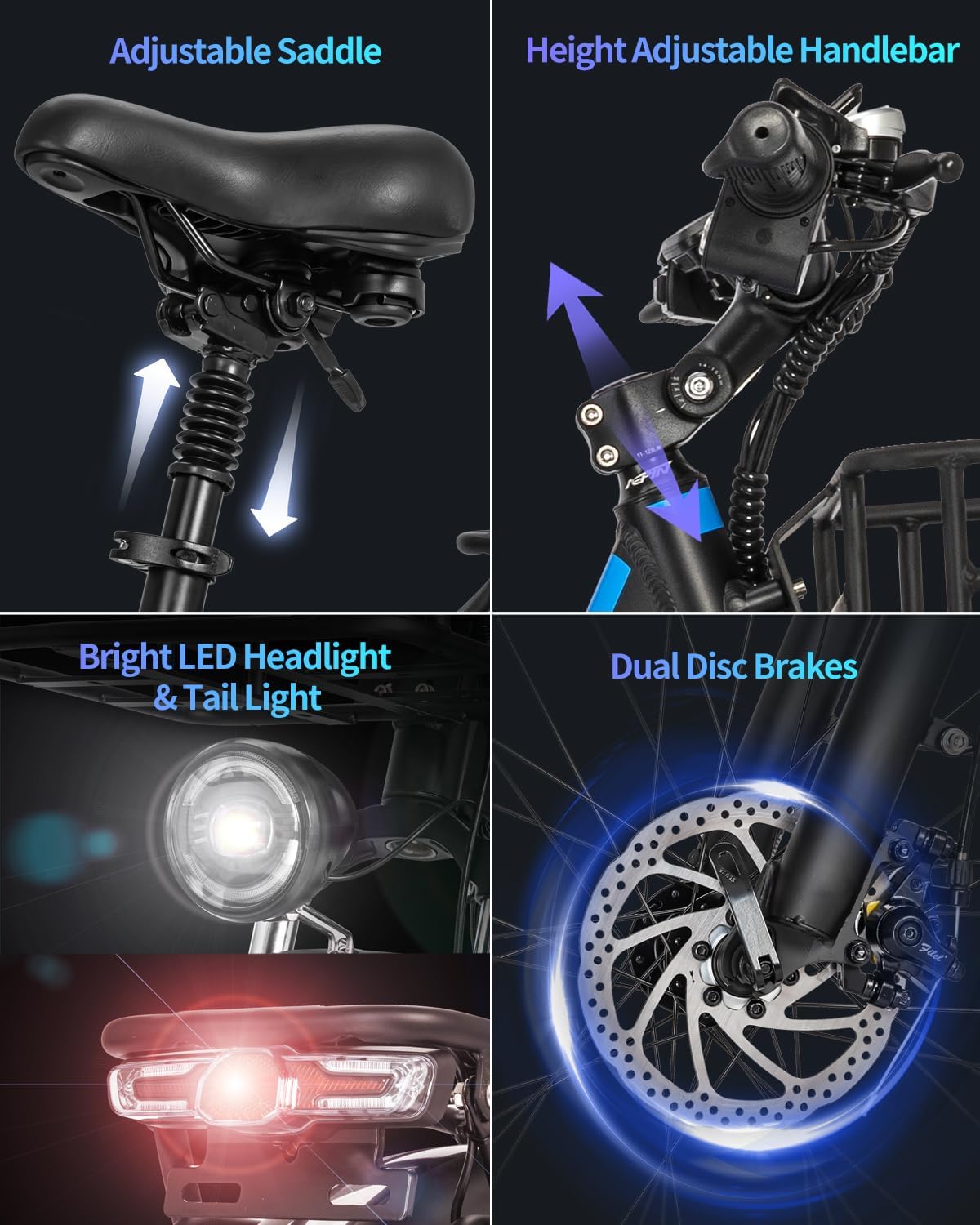 Ridstar® DC26 2000W Folding Fat Tire Mountain Electric Bike