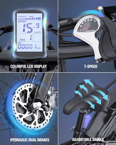 Ridstar® E Bike E26Pro Fat Tire Mountain Electric Bike