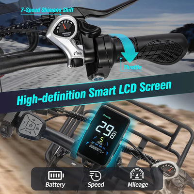 Ridstar MN20 1000W Fat Tire Folding Electric Bikes