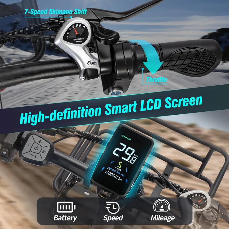 Ridstar MN20 1000W Fat Tire Folding Electric Bikes