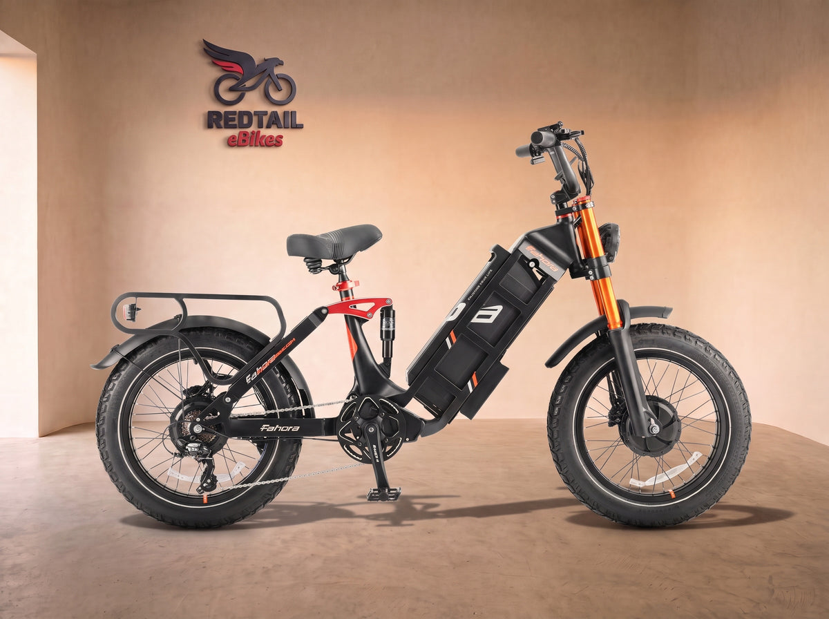Eahora Juliet Pro II AWD Electric Bike, side profile in the Redtail eBikes studio