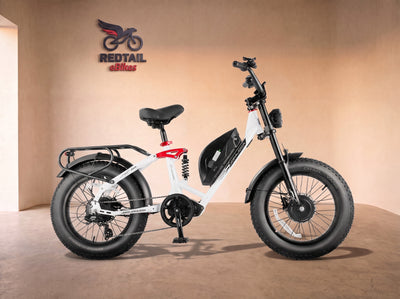 Eahora Luna II Dual-Motor Step-Through Electric Bike, side profile in the Redtail eBikes studio