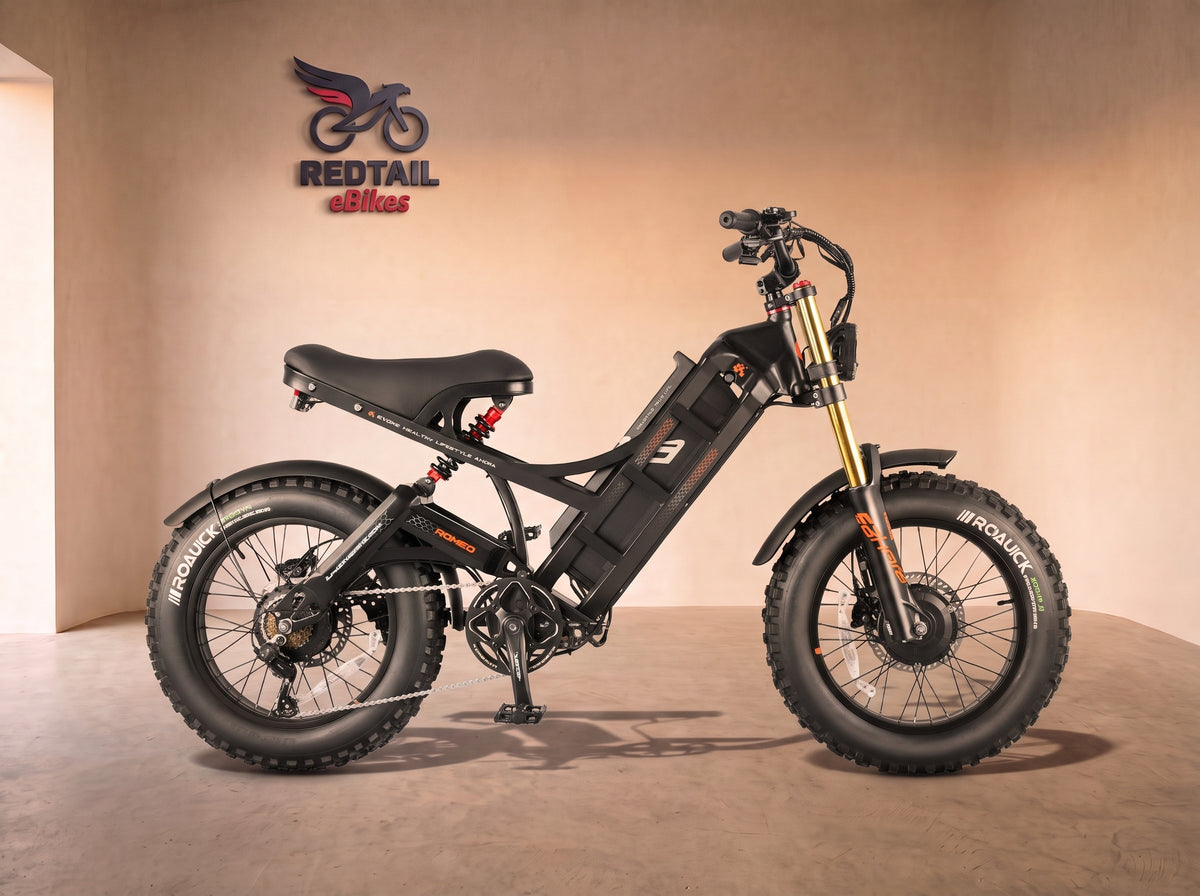 Eahora Romeo II Moped-Style Electric Bike, side profile in the Redtail eBikes studio