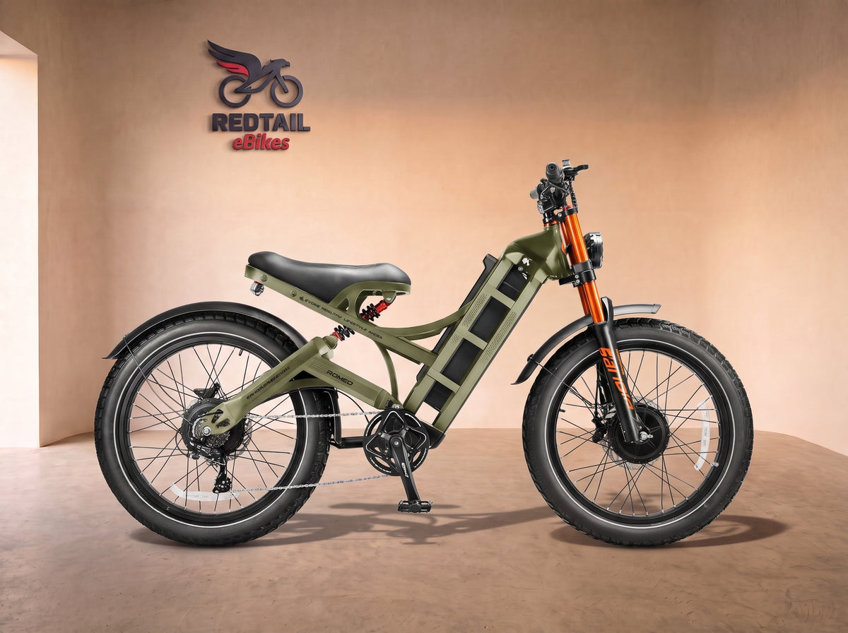 Eahora Romeo Pro II 2026 Moped-Style Electric Bike, side profile in the Redtail eBikes studio