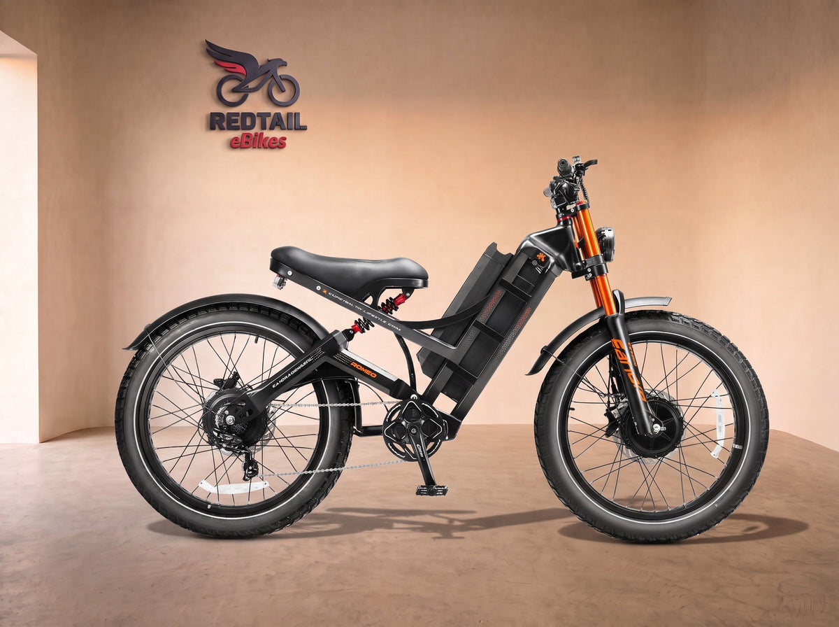 Eahora Romeo Pro III Moped-Style Electric Bike, side profile in the Redtail eBikes studio