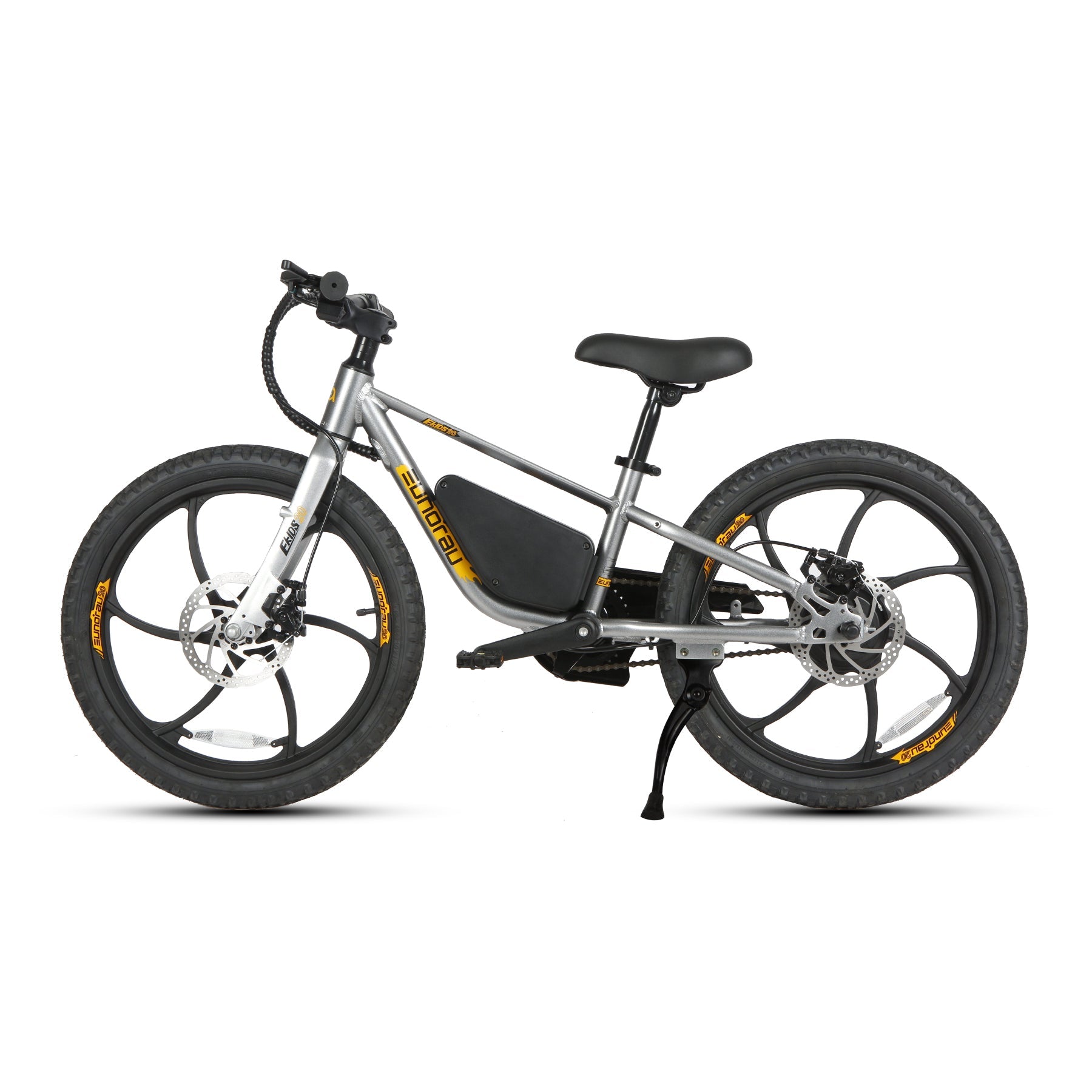 Eunorau EKIDS20 Kids Electric Bike (20") – Graphite – front three-quarter left view