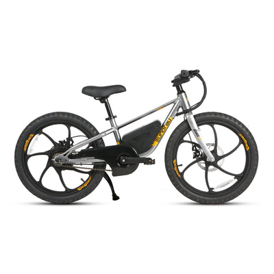 Eunorau EKIDS20 Kids Electric Bike (20") – Graphite – front three-quarter right view
