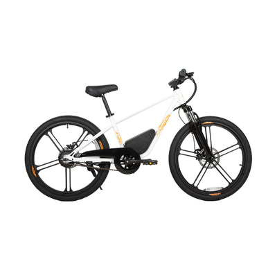 Eunorau EKIDS24 Kids Electric Bike (24") – Cloud White – front three-quarter right view
