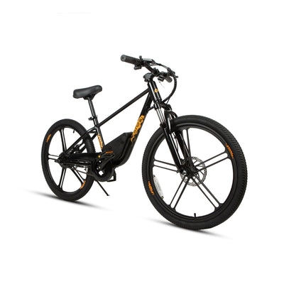 Eunorau EKIDS24 Kids Electric Bike (24") – Obsidian – front three-quarter left view