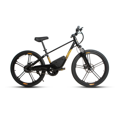 Eunorau EKIDS24 Kids Electric Bike (24") – Obsidian – front three-quarter right view