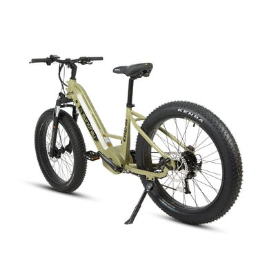 Eunorau FAT-HD 2.0 Mid-Drive Fat eBike (Hunter X7) – Army Green – rear three-quarter view