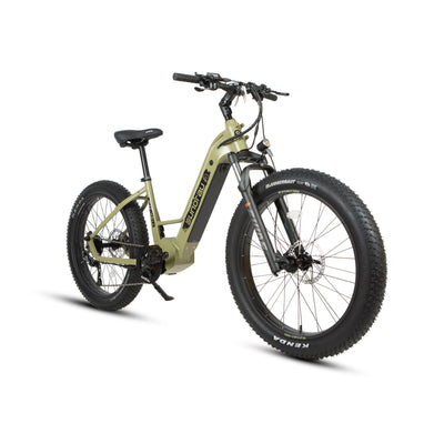 Eunorau FAT-HD 2.0 Mid-Drive Fat eBike (Hunter X7) – Army Green – left side view