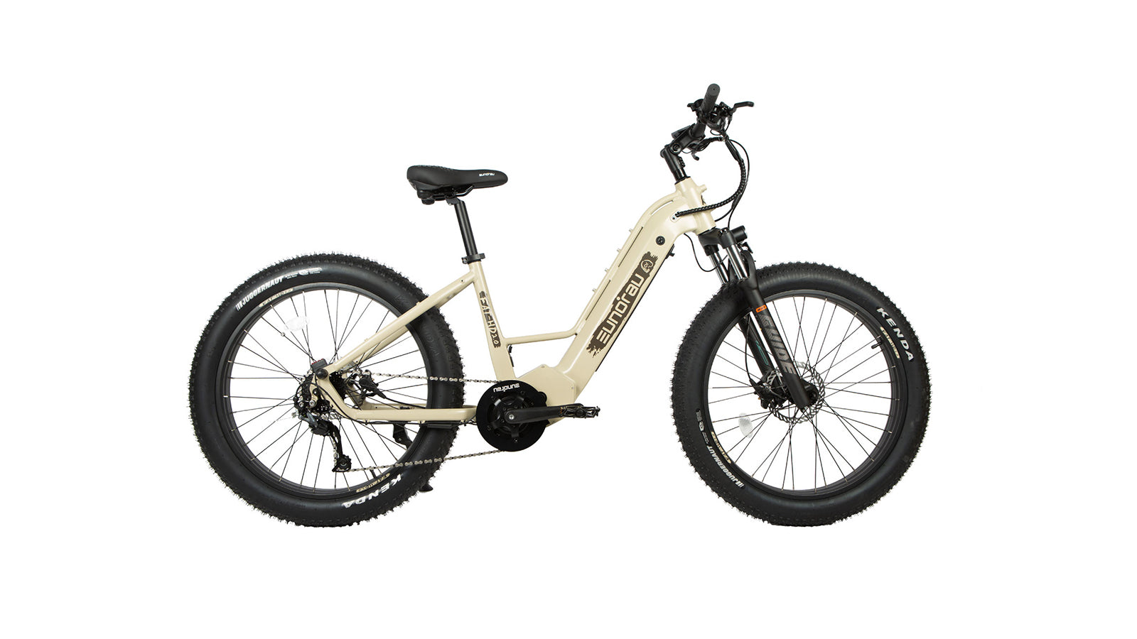 Eunorau FAT-HD 2.0 Mid-Drive Fat eBike (Hunter X7) – Safari – front three-quarter left view