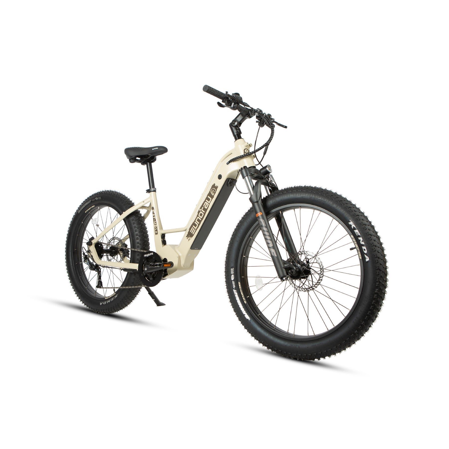 Eunorau FAT-HD 2.0 Mid-Drive Fat eBike (Hunter X7) – Safari – rear three-quarter view
