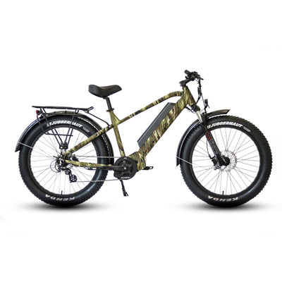 Eunorau FAT-HD 1.0 Pro Mid-Drive Fat eBike (Hunter X7) – Camo – front three-quarter right view