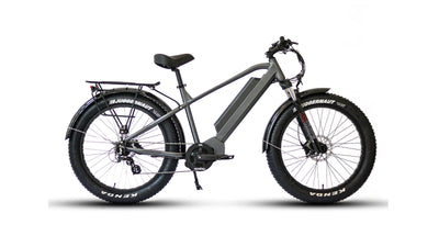 Eunorau FAT-HD 1.0 Pro Mid-Drive Fat eBike (Hunter X7) – Gray – front three-quarter left view