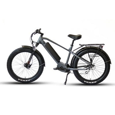 Eunorau FAT-HD 1.0 Pro Mid-Drive Fat eBike (Hunter X7) – Gray – left side view