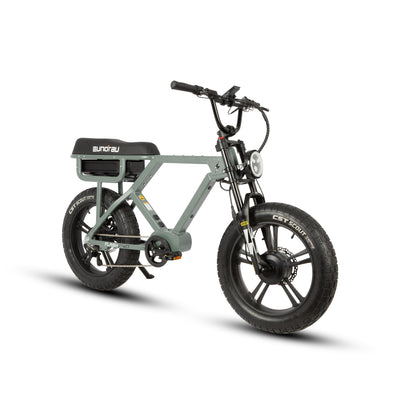 Eunorau FLASH AWD 1.0 Dual-Motor Moto eBike – Lunar Dust – left side view
