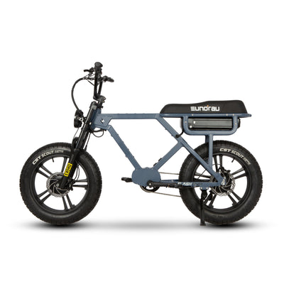 Eunorau FLASH AWD 1.0 Dual-Motor Moto eBike – Moon Black – front three-quarter left view