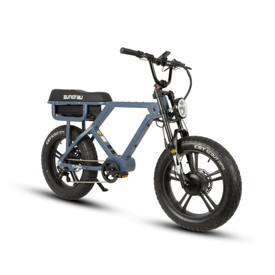 Eunorau FLASH AWD 1.0 Dual-Motor Moto eBike – Moon Black – left side view