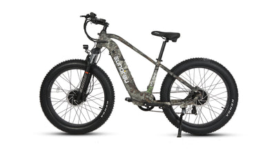 Eunorau FAT-AWD 2.0 All-Wheel-Drive Fat eBike – Maple – front three-quarter left view