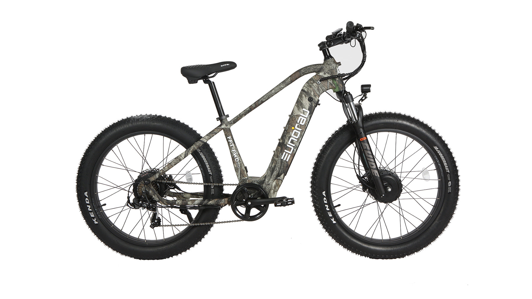 Eunorau FAT-AWD 2.0 All-Wheel-Drive Fat eBike – Maple – front three-quarter right view
