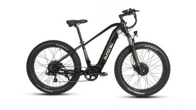 Eunorau FAT-AWD 2.0 All-Wheel-Drive Fat eBike – Raven – front three-quarter right view