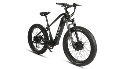 Eunorau FAT-AWD 2.0 All-Wheel-Drive Fat eBike – Raven – rear three-quarter view