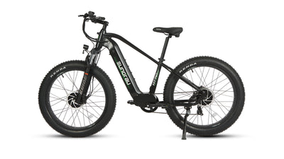 Eunorau FAT-AWD 2.0 All-Wheel-Drive Fat eBike – Raven – left side view