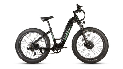 Eunorau FAT-AWD 3.0 All-Wheel-Drive Fat eBike – Raven – front three-quarter right view