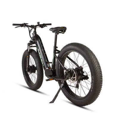 Eunorau FAT-AWD 3.0 All-Wheel-Drive Fat eBike – Raven – rear three-quarter view